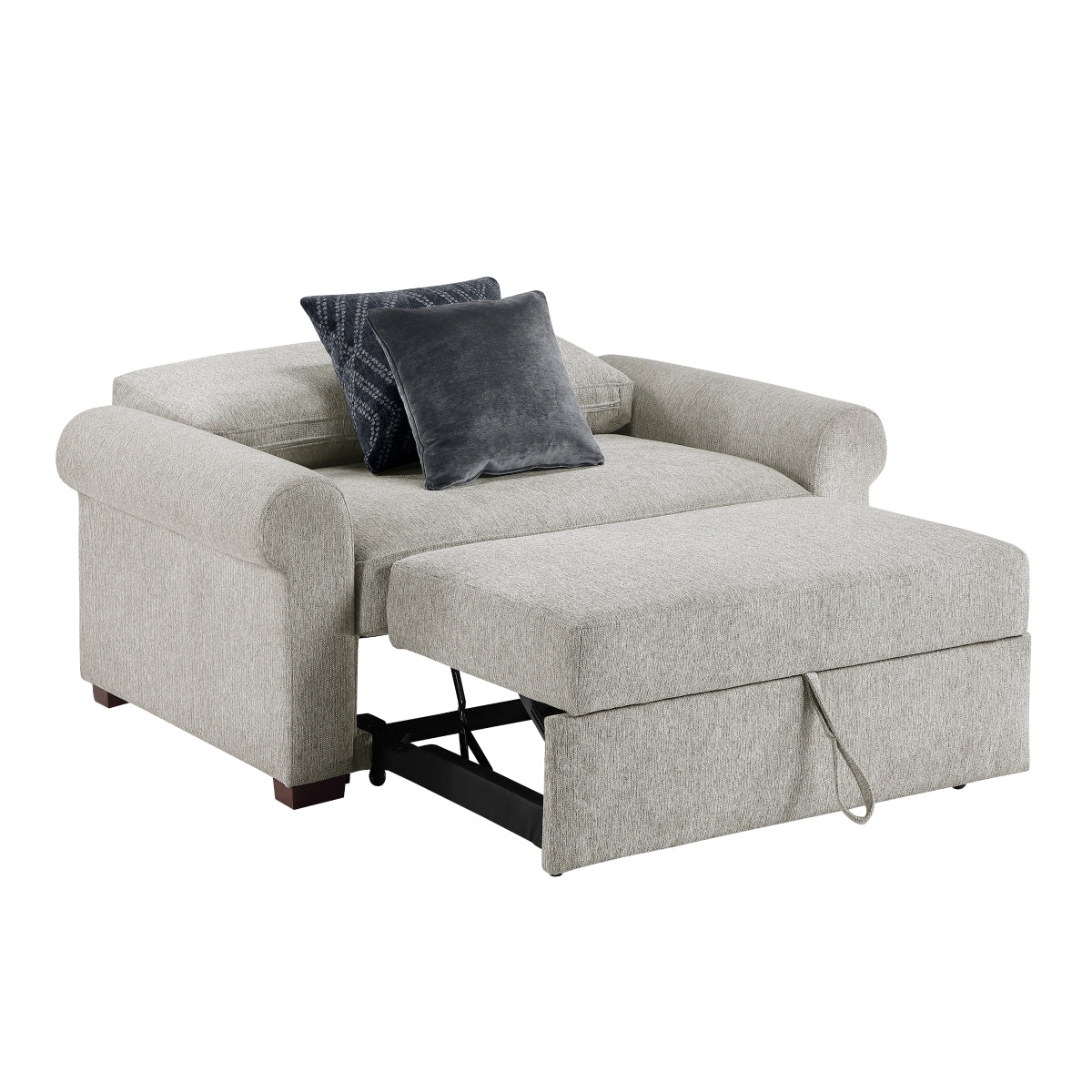 Isla Convertible Chair and Half with Pull-out Bed, Click Motion Back and Two Roll Arms