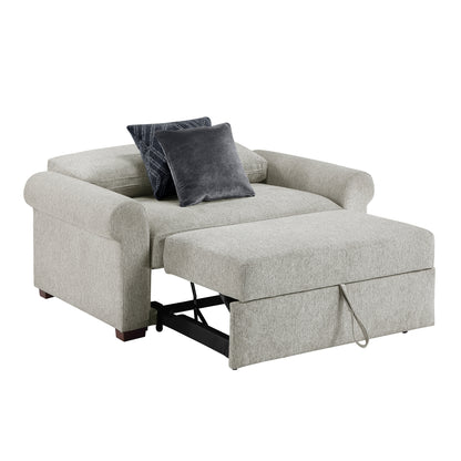 Isla Convertible Chair and Half with Pull-out Bed, Click Motion Back and Two Roll Arms