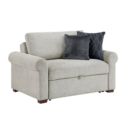 Isla Convertible Chair and Half with Pull-out Bed, Click Motion Back and Two Roll Arms