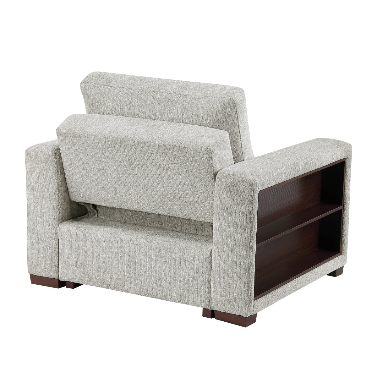 Isla Convertible Chair with Pull-out Bed, Click Motion Back, Two Arms with Shelves and Charging Ports