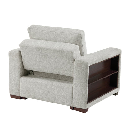 Isla Convertible Chair with Pull-out Bed, Click Motion Back, Two Arms with Shelves and Charging Ports