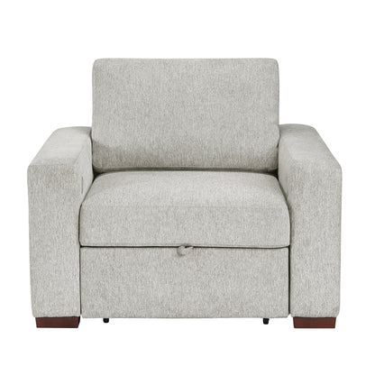 Isla Convertible Chair with Pull-out Bed, Click Motion Back, Two Arms with Shelves and Charging Ports