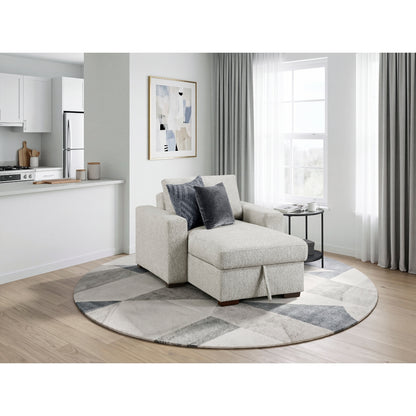 Isla Convertible Chaise Lounge with Arms and Hidden Storage, Click Motion Back