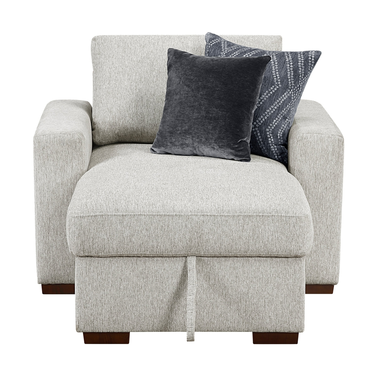 Isla Convertible Chaise Lounge with Arms and Hidden Storage, Click Motion Back