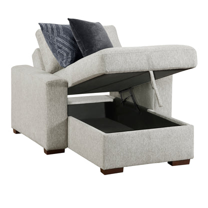 Isla Convertible Chaise Lounge with Arms and Hidden Storage, Click Motion Back