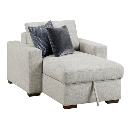 Isla Convertible Chaise Lounge with Arms and Hidden Storage, Click Motion Back
