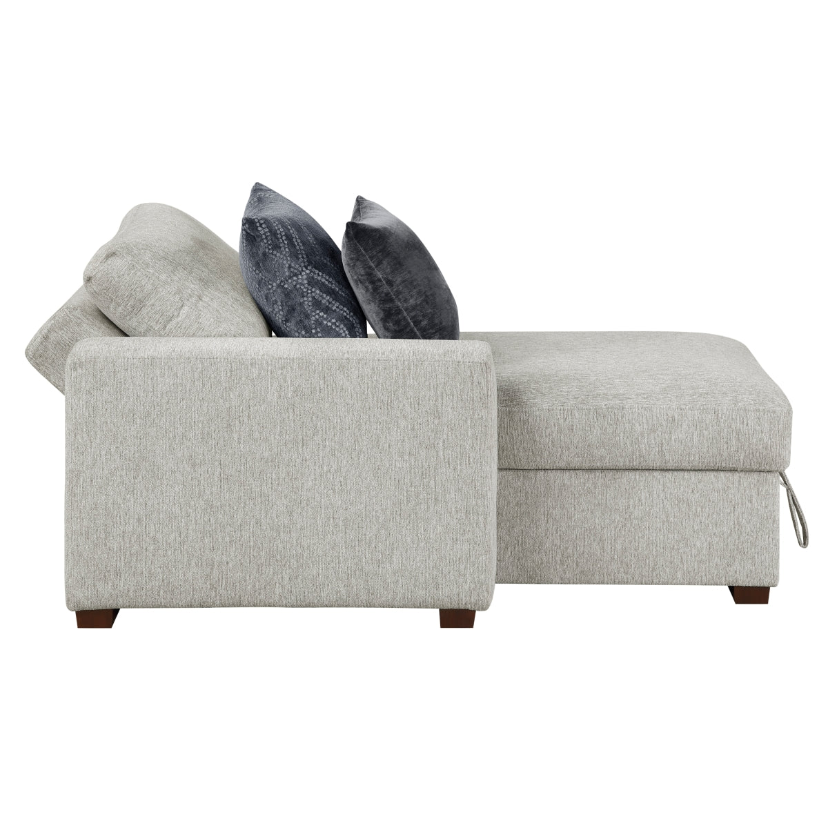 Isla Convertible Chaise Lounge with Arms and Hidden Storage, Click Motion Back