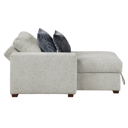 Isla Convertible Chaise Lounge with Arms and Hidden Storage, Click Motion Back