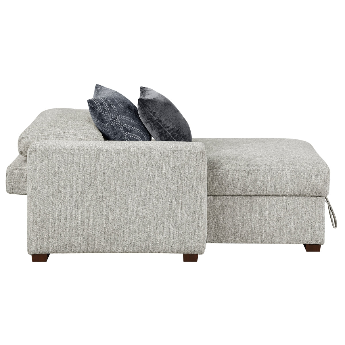 Isla Convertible Chaise Lounge with Arms and Hidden Storage, Click Motion Back