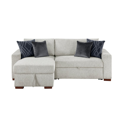Isla 2-Piece Sectional with Reversible Chaise, Pull-out Bed and Hidden Storage, Click Motion Back