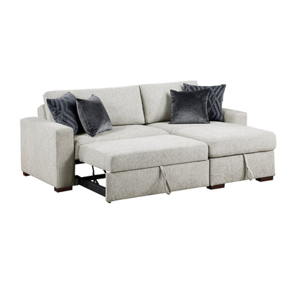 Isla 2-Piece Sectional with Reversible Chaise, Pull-out Bed and Hidden Storage, Click Motion Back
