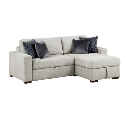 Isla 2-Piece Sectional with Reversible Chaise, Pull-out Bed and Hidden Storage, Click Motion Back