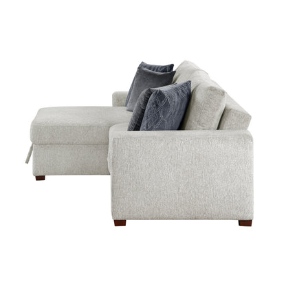 Isla 2-Piece Sectional with Reversible Chaise, Pull-out Bed and Hidden Storage, Click Motion Back