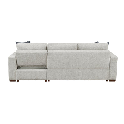 Isla 2-Piece Sectional with Convertible and Reversible Chaise, Hidden Storage, Click Motion Back