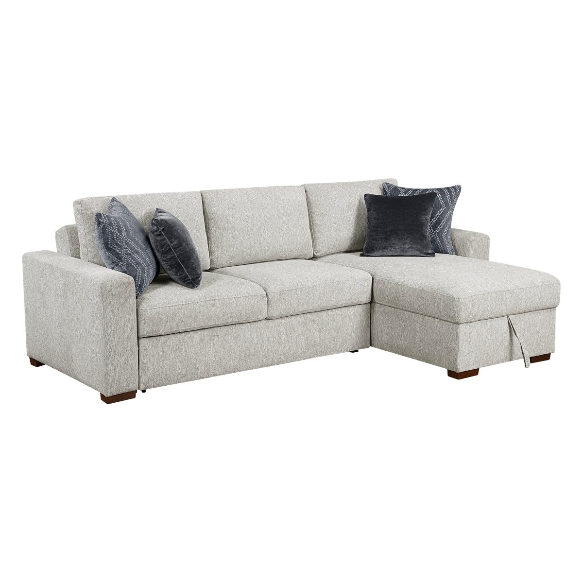 Isla 2-Piece Sectional with Convertible and Reversible Chaise, Hidden Storage, Click Motion Back