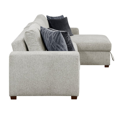 Isla 2-Piece Sectional with Convertible and Reversible Chaise, Hidden Storage, Click Motion Back