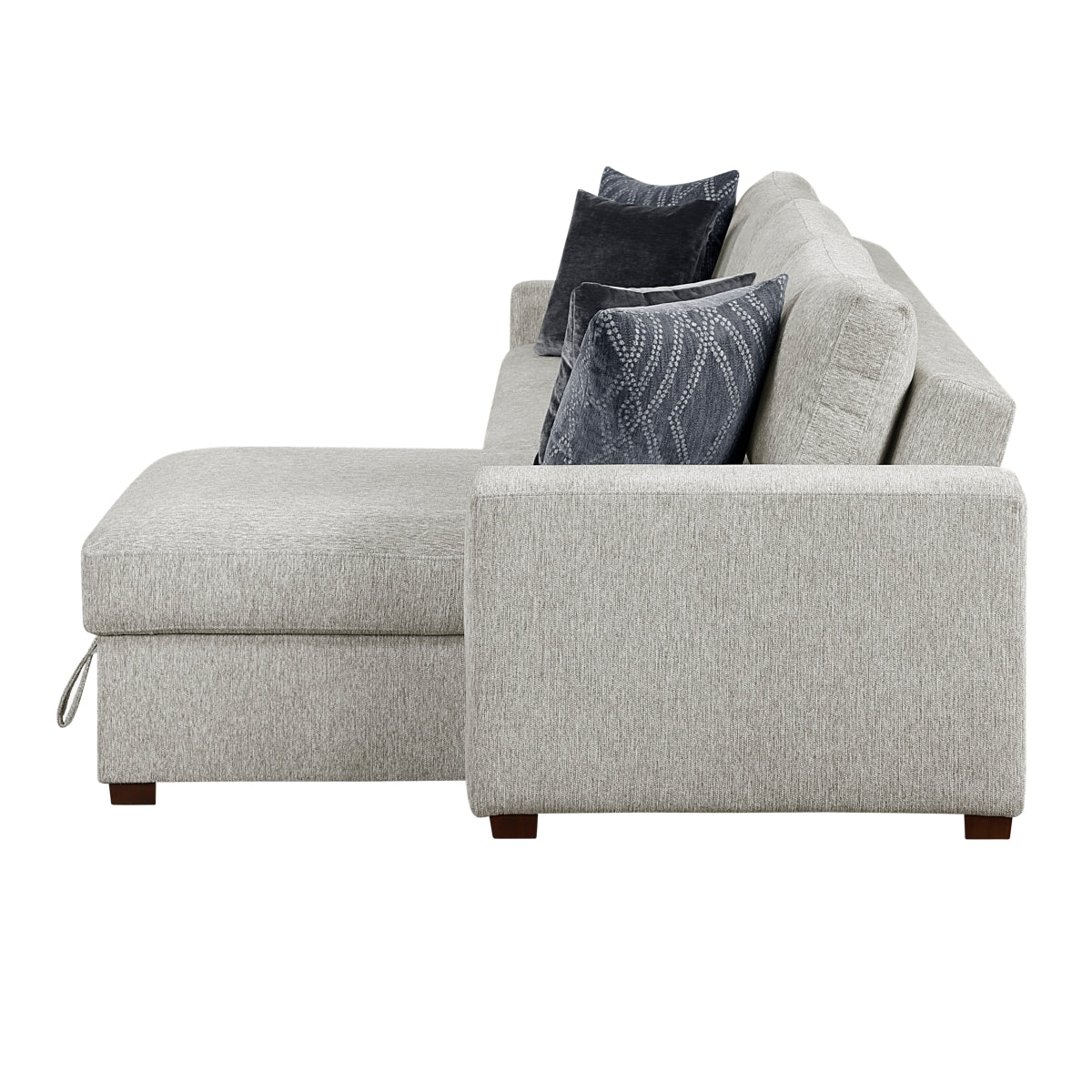 Isla 2-Piece Sectional with Convertible and Reversible Chaise, Hidden Storage, Click Motion Back