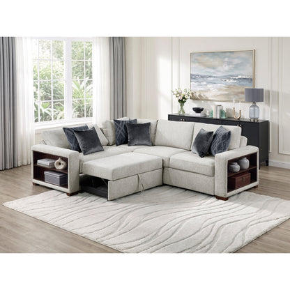 Isla 3-Piece Sectional with Pull-out Bed and Click Motion Back