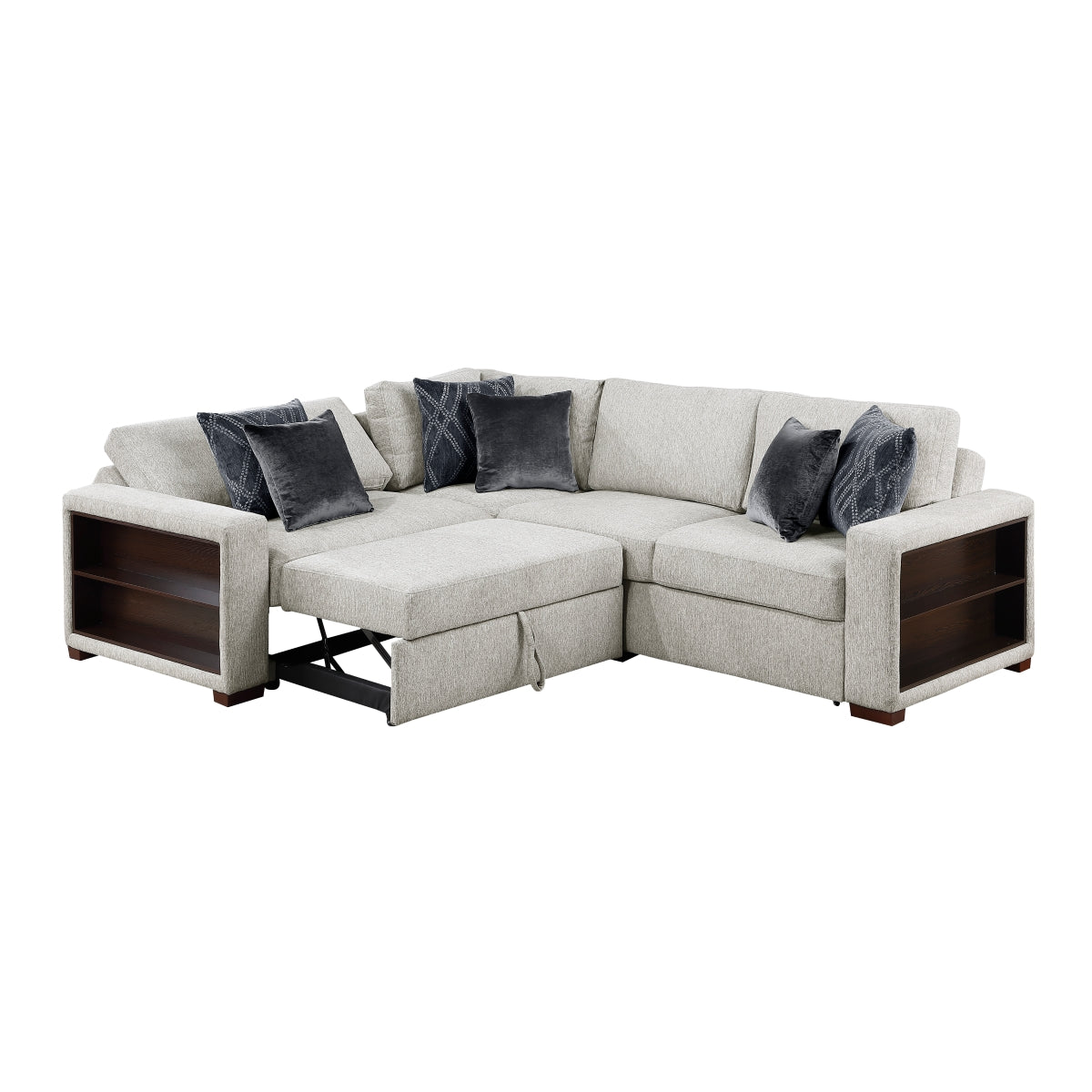 Isla 3-Piece Sectional with Pull-out Bed and Click Motion Back