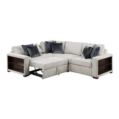 Isla 3-Piece Sectional with Pull-out Bed and Click Motion Back