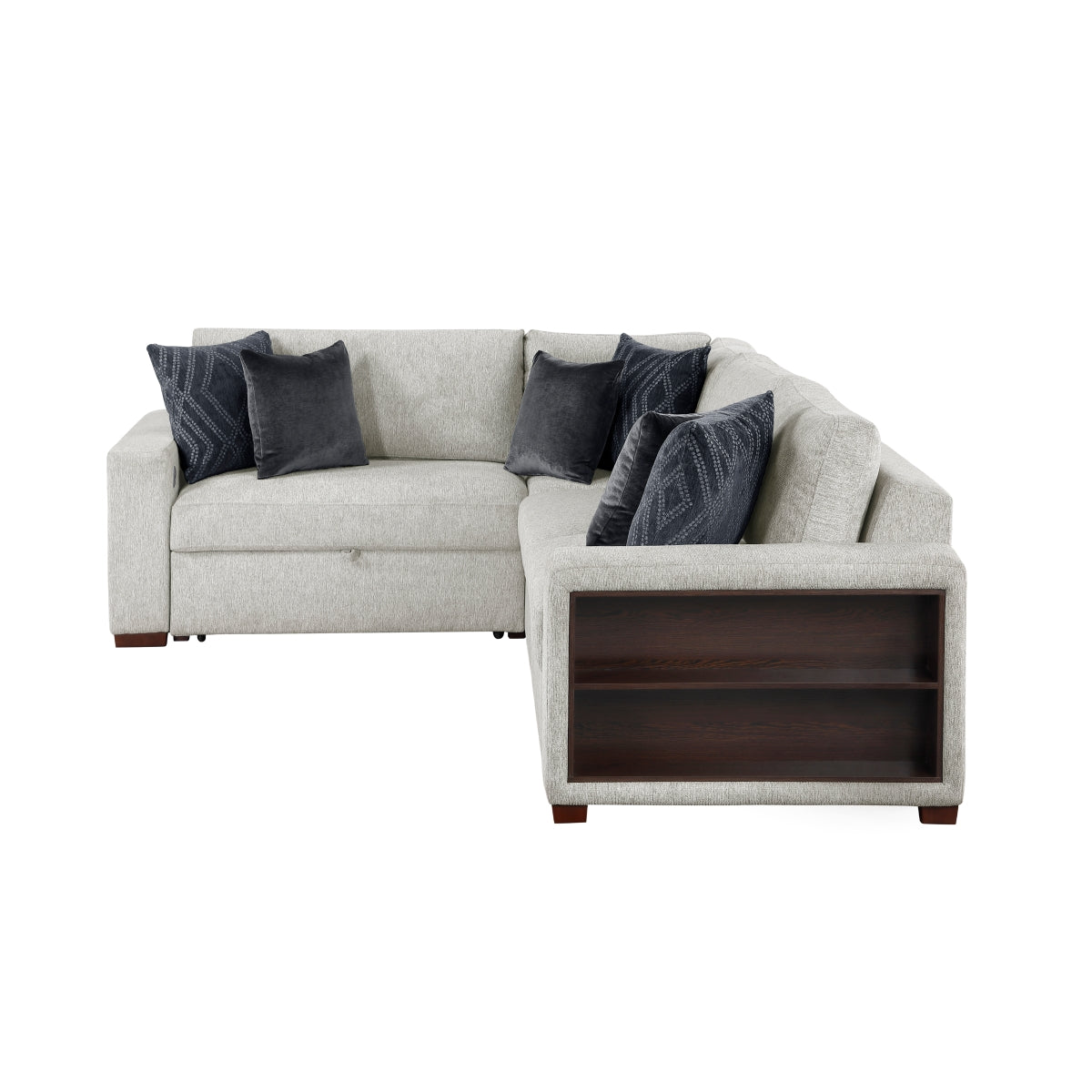 Isla 3-Piece Sectional with Pull-out Bed and Click Motion Back