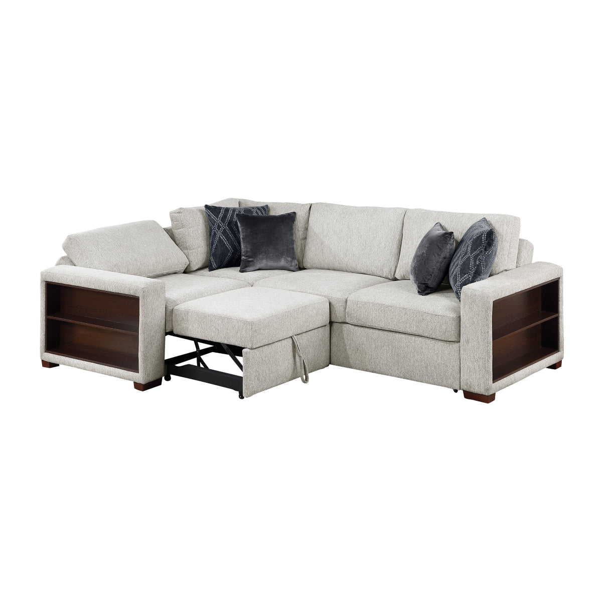 Isla 3-Piece Sectional with Pull-out Bed and Click Motion Back