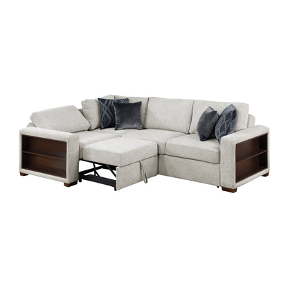Isla 3-Piece Sectional with Pull-out Bed and Click Motion Back