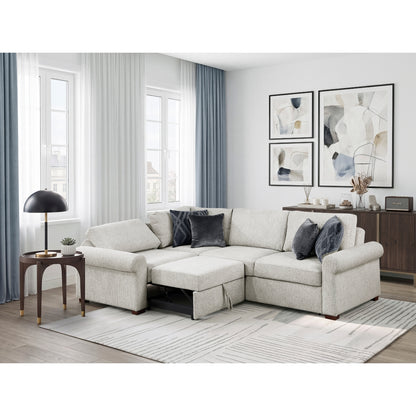 Isla 3-Piece Sectional with Pull-out Bed and Click Motion Back