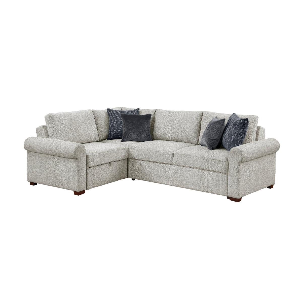 Isla 3-Piece Sectional with Pull-out Bed and Click Motion Back