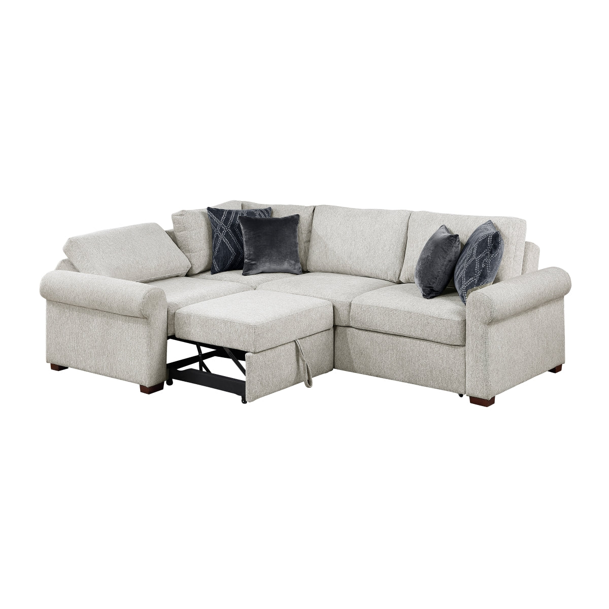 Isla 3-Piece Sectional with Pull-out Bed and Click Motion Back