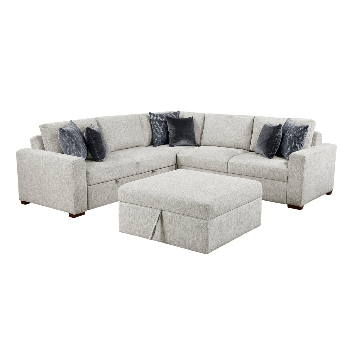Isla 4-Piece Sectional with Pull-out Bed and Ottoman