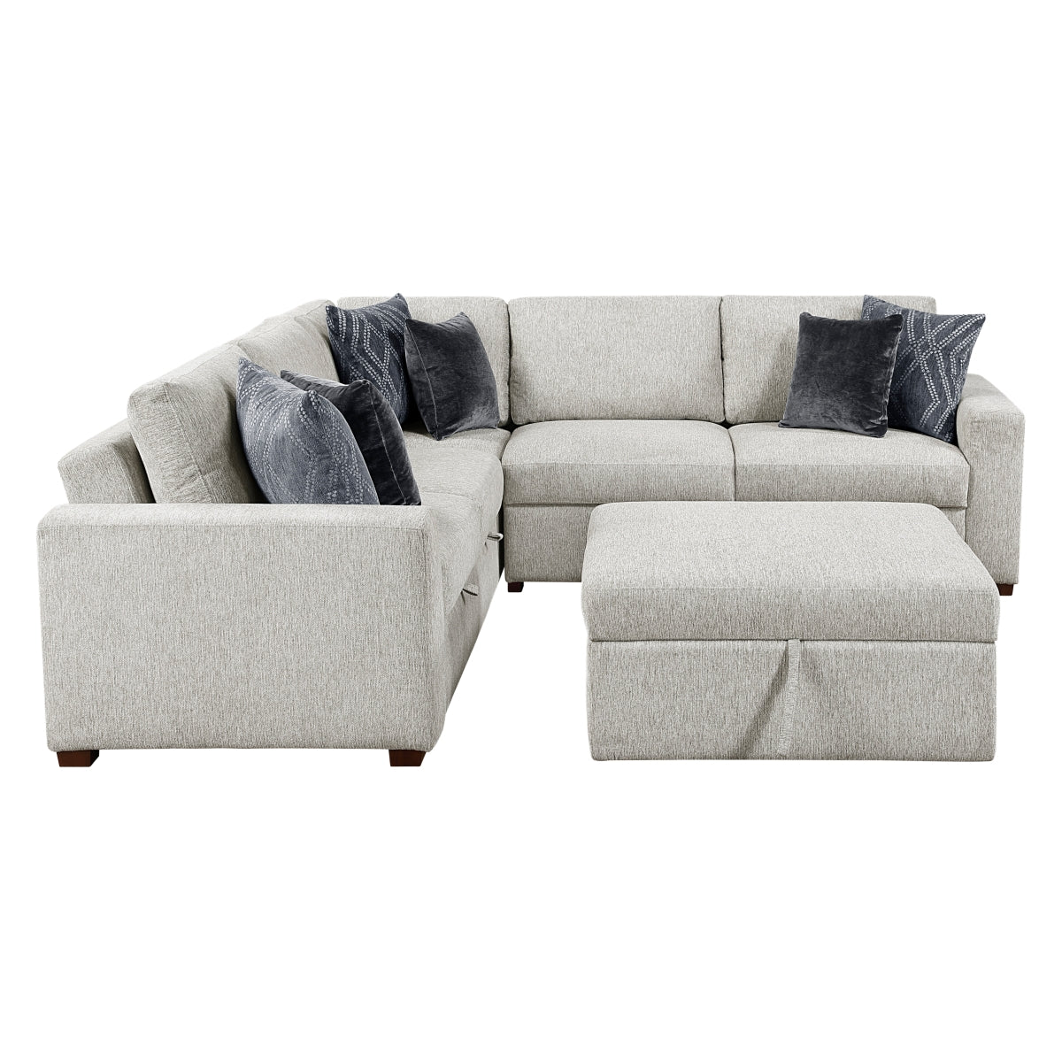 Isla 4-Piece Sectional with Pull-out Bed and Ottoman