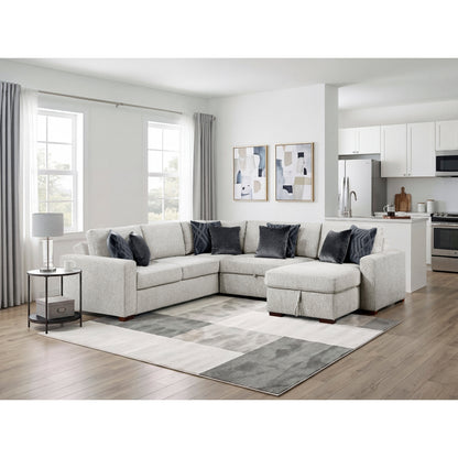 Isla 4-Piece Sectional with Reversible Chaise, Pull-out Bed, Hidden Storage and Click Motion Back