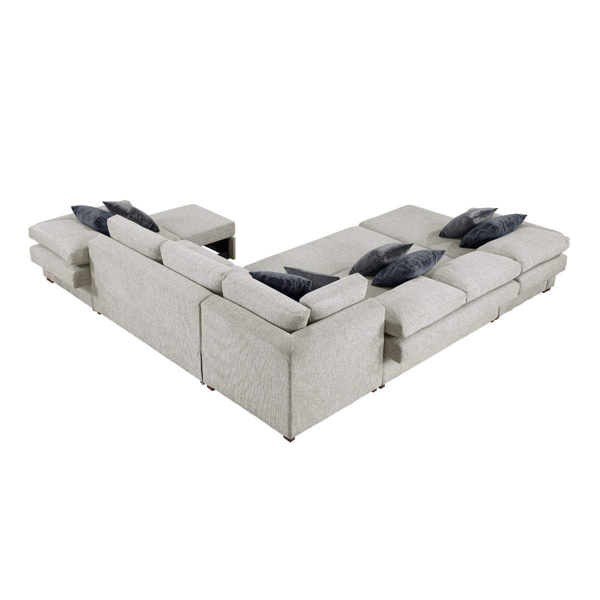 Isla 5-Piece Sectional with Reversible Chaise, Pull-out Bed, Hidden Storage and Click Motion Back