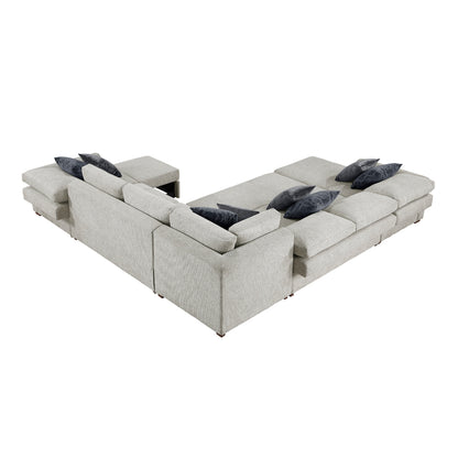 Isla 5-Piece Sectional with Reversible Chaise, Pull-out Bed, Hidden Storage and Click Motion Back