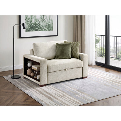 Isla Convertible Chair and Half with Pull-out Bed, Click Motion Back, Two Arms with Shelves and Charging Ports