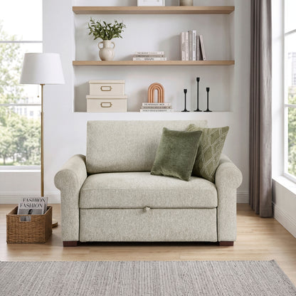 Isla Convertible Chair and Half with Pull-out Bed, Click Motion Back and Two Roll Arms