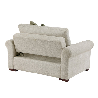 Isla Convertible Chair and Half with Pull-out Bed, Click Motion Back and Two Roll Arms