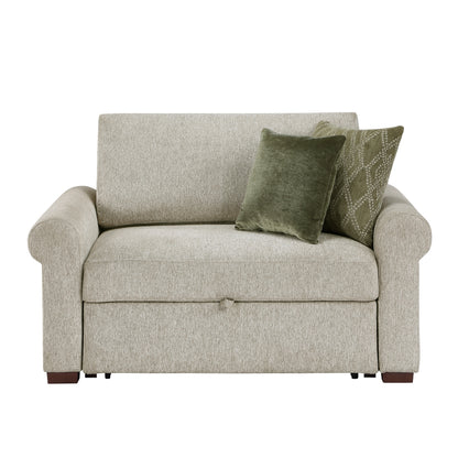 Isla Convertible Chair and Half with Pull-out Bed, Click Motion Back and Two Roll Arms