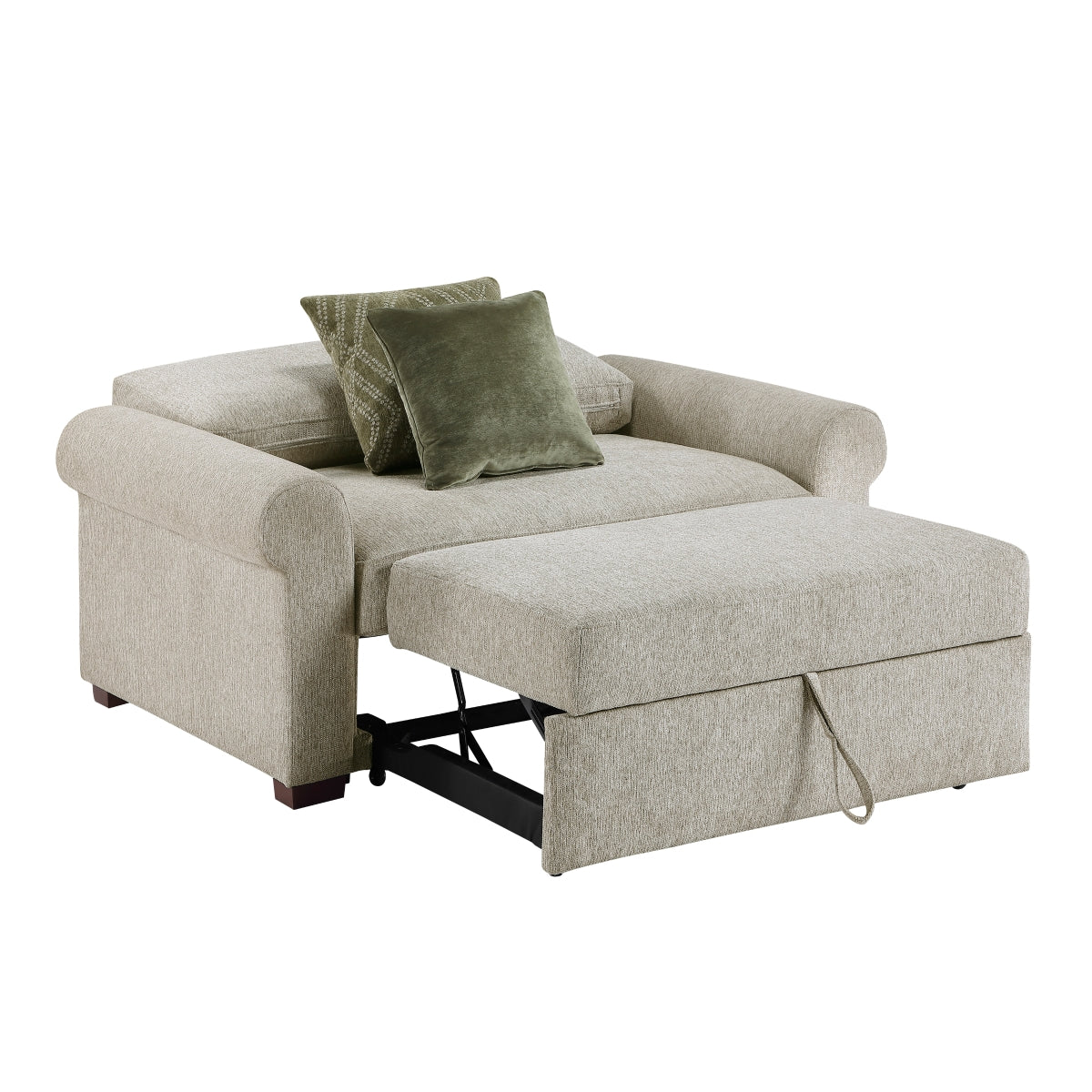 Isla Convertible Chair and Half with Pull-out Bed, Click Motion Back and Two Roll Arms
