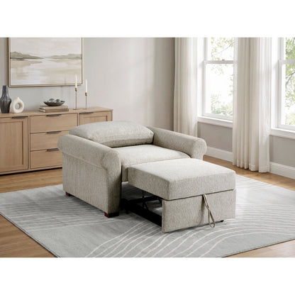Isla Convertible Chair with Pull-out Bed, Click Motion Back and Two Roll Arms