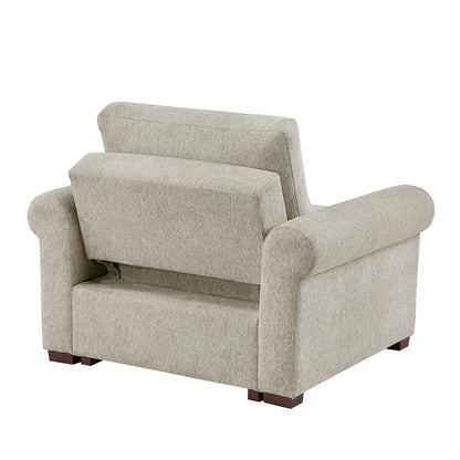 Isla Convertible Chair with Pull-out Bed, Click Motion Back and Two Roll Arms