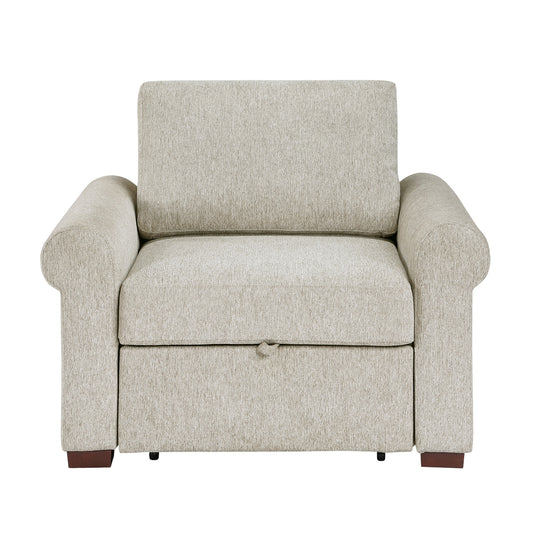 Isla Convertible Chair with Pull-out Bed, Click Motion Back and Two Roll Arms