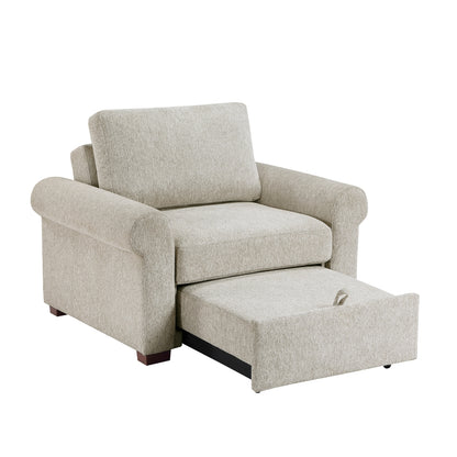 Isla Convertible Chair with Pull-out Bed, Click Motion Back and Two Roll Arms