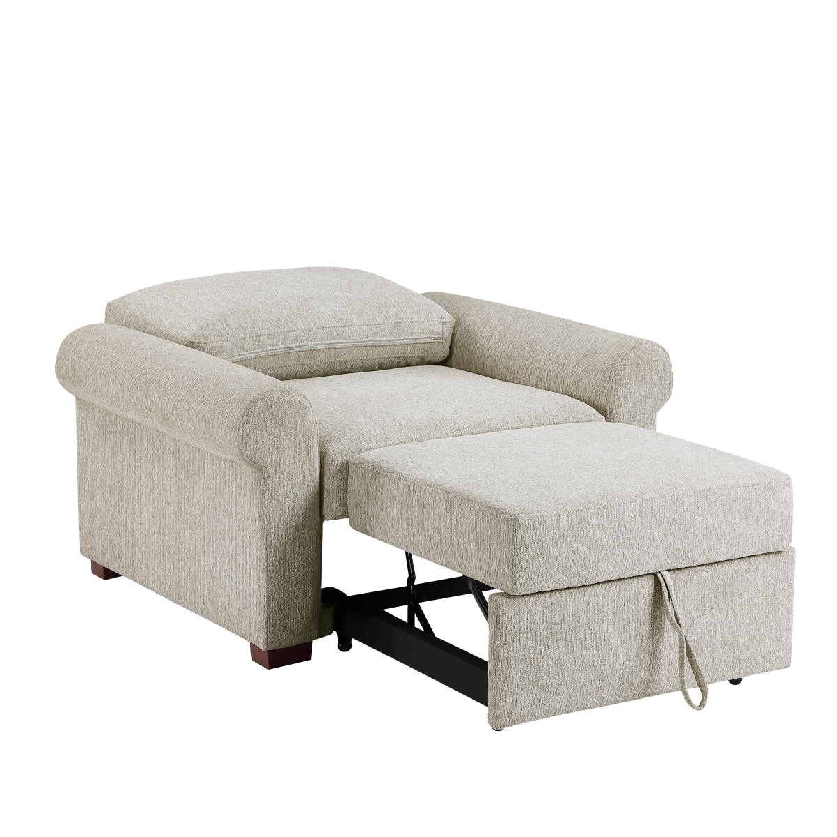 Isla Convertible Chair with Pull-out Bed, Click Motion Back and Two Roll Arms