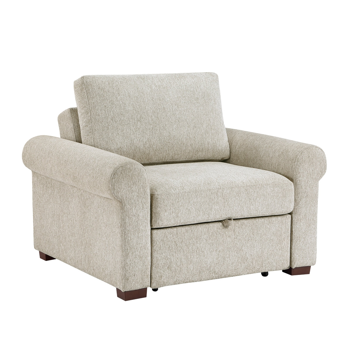 Isla Convertible Chair with Pull-out Bed, Click Motion Back and Two Roll Arms