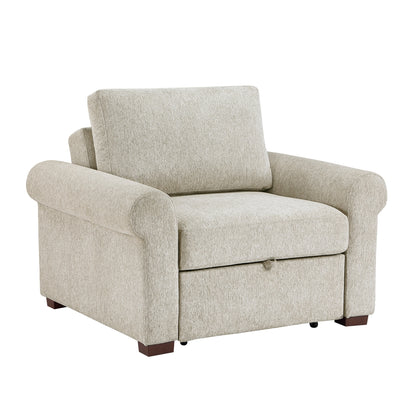 Isla Convertible Chair with Pull-out Bed, Click Motion Back and Two Roll Arms