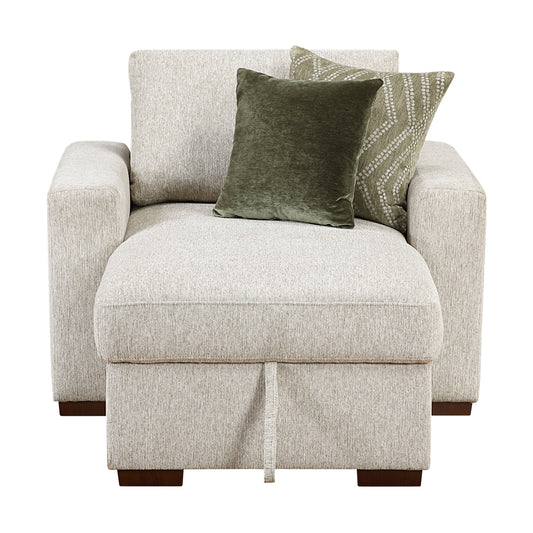 Isla Convertible Chaise Lounge with Arms and Hidden Storage, Click Motion Back