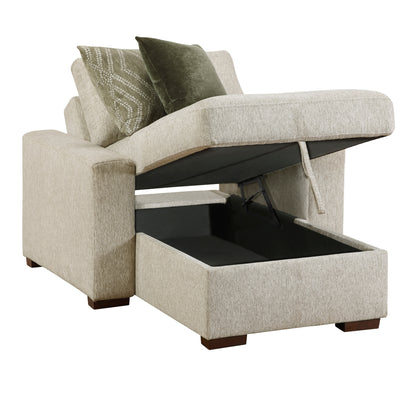 Isla Convertible Chaise Lounge with Arms and Hidden Storage, Click Motion Back