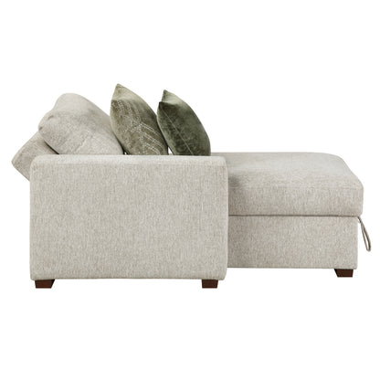 Isla Convertible Chaise Lounge with Arms and Hidden Storage, Click Motion Back